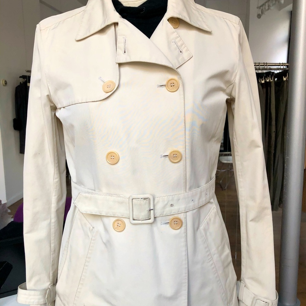 Vintage Prada raincoat- perfectly tailored and constructed. Lightweight.